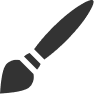 Paintbrush icon with bristles and handle.